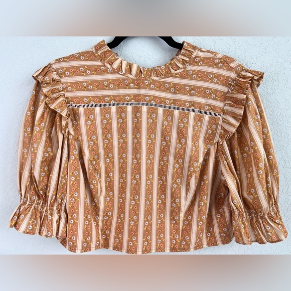 Urban Outfitters size L Prairie Ruffle Boxy Cropped Top - Picture 2 of 11